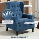 HOMCOM Manual Reclining Armchair Recliner with Footrest Royal Blue
