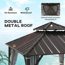 Outsunny 3 X 3(m) Hardtop Gazebo With Metal Roof, Netting And Curtains, Grey