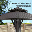 Outsunny 3 X 3(m) Hardtop Gazebo With Metal Roof, Netting And Curtains, Grey
