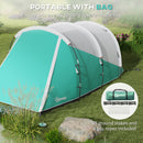 Outsunny 3000mm Waterproof Camping Tent with 2 Rooms for 3 Man, Green