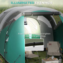 Outsunny 3000mm Waterproof Camping Tent with 2 Rooms for 3 Man, Green