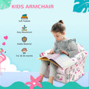 AIYAPLAY Kids Sofa Chair with Flamingo Design for Bedroom, Playroom, Pink