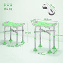 HOMCOM Aluminium Shower Stool for Elderly Disabled Non-Slip Bath Stool