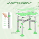 HOMCOM Aluminium Shower Stool for Elderly Disabled Non-Slip Bath Stool