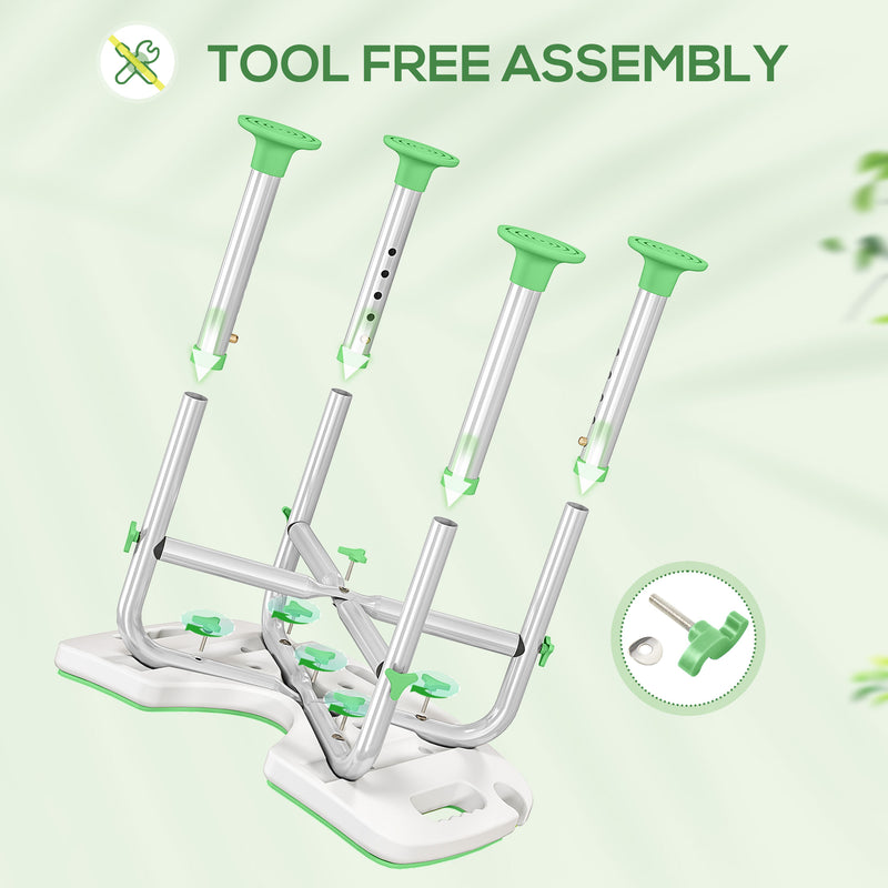 HOMCOM Aluminium Shower Stool for Elderly Disabled Non-Slip Bath Stool