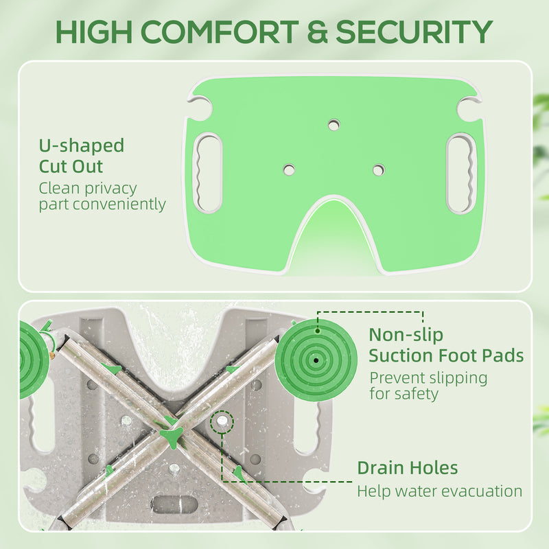 HOMCOM Aluminium Shower Stool for Elderly Disabled Non-Slip Bath Stool