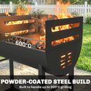 Outsunny Charcoal Barbecue Grill With 2 Cooking Areas, Wheels