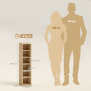 HOMCOM Set of 2 CD Storage Units DVD Shelf with Adjustable Shelves, Oak