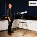 Outsunny Refractor Astronomy Telescope with Aperture, Carry Bag, White
