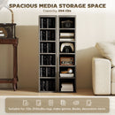HOMCOM Set of 2 CD Storage Units with Adjustable Shelves, Distressed Grey