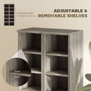 HOMCOM Set of 2 CD Storage Units with Adjustable Shelves, Distressed Grey