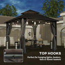 Outsunny 3 X 3(m) Hardtop Gazebo With Metal Roof, Netting And Curtains, Grey