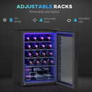 Freestanding Wine Cooler Fridge With Glass Door, 20 Bottle, LED Light