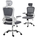 HOMCOM High Back Mesh Computer Desk Chair With Lumbar Support, Charcoal Grey
