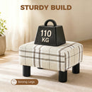 HOMCOM Chic Linen Fabric Foot Stool Ottoman Cube with Legs, Multi-colored