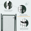 HOMCOM Steel Garden Gate Security Barrier Mesh Fence W/ Lock, 97cm X 150 Cm