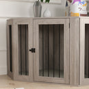 PawHut Dog Crate Furniture w/ Cushion, Door - Walnut Brown