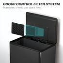 HOMCOM 45L Kitchen Bin, Pedal Bin With Soft-Close Lid, Removable Bucket
