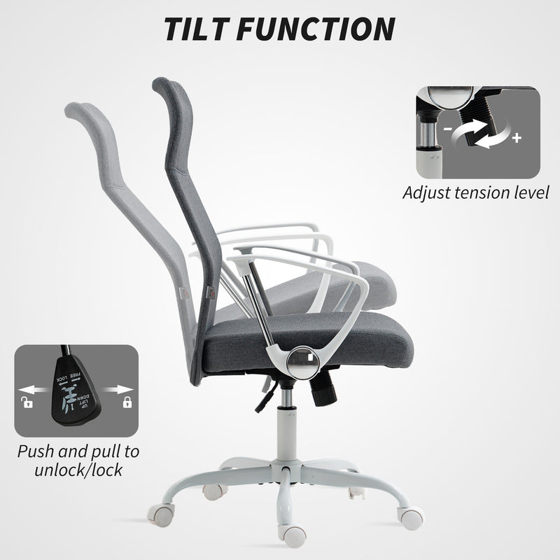 HOMCOM High Back Office Chair, Computer Desk Chair For Home