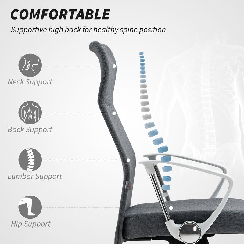HOMCOM High Back Office Chair, Computer Desk Chair For Home