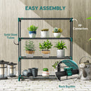 Outsunny 4-Tier Plant Stand Indoor Outdoor, Set of 2 Metal Plant Shelf