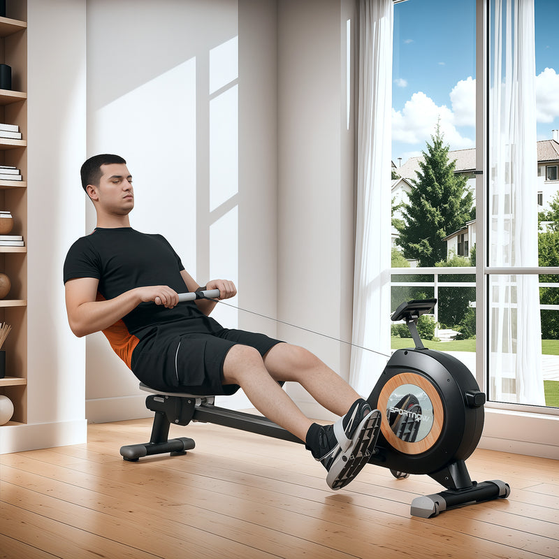 SPORTNOW 16-Level Magnetic Rowing Machine W/ LCD Monitor