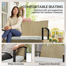Outsunny 125L Garden Storage Bench, 2 Seater PE Rattan Outdoor Bench