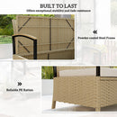 Outsunny 125L Garden Storage Bench, 2 Seater PE Rattan Outdoor Bench