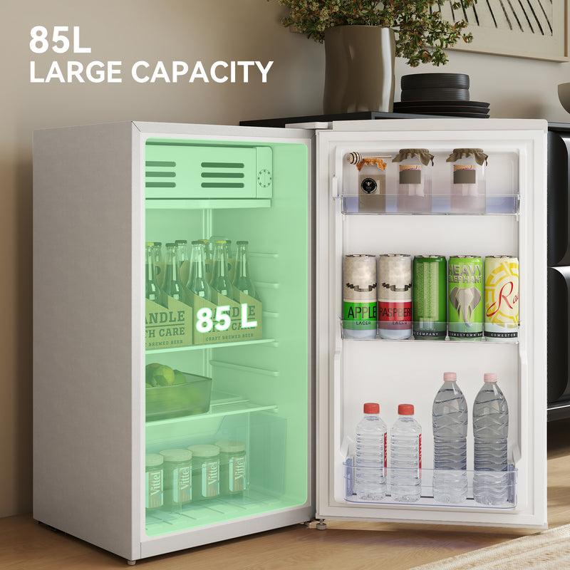 HOMCOM 85L Freestanding Under Counter Fridge with Chiller Box