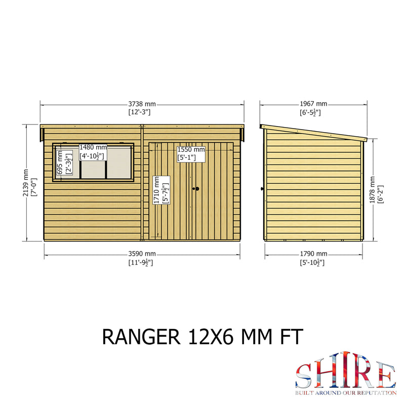 Ranger Pent Shiplap Shed