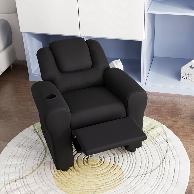 HOMCOM Kids Recliner Chair with Adjustable Backrest and Footrest, Beige