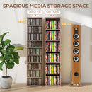 HOMCOM 260 CD Storage Unit 120 DVD Storage Tower with 9 Compartments Natural