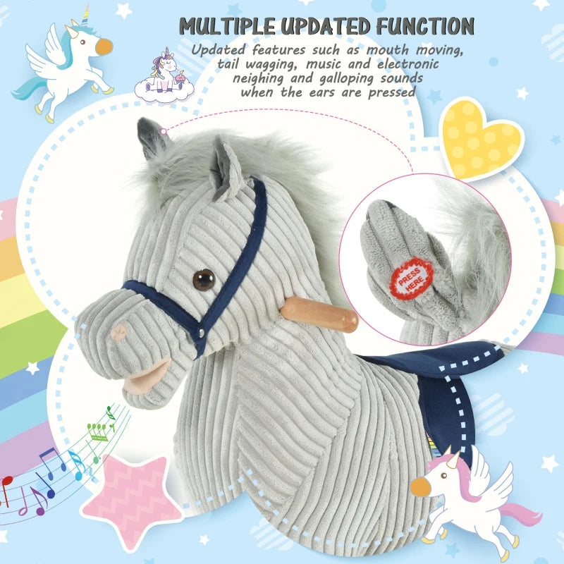 HOMCOM Children's Rocking Horse - Grey