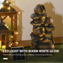 Outsunny Solar Water Feature with LED Lights and Pump 4 Tier Water Fountain