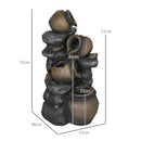Outsunny Solar Water Feature with LED Lights and Pump 4 Tier Water Fountain