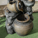 Outsunny Solar Water Feature with LED Lights and Pump 4 Tier Water Fountain