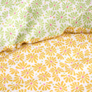 Fusion Retro Daisy Floral Duvet Cover Set in Yellow