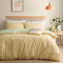 Fusion Retro Daisy Floral Duvet Cover Set in Yellow