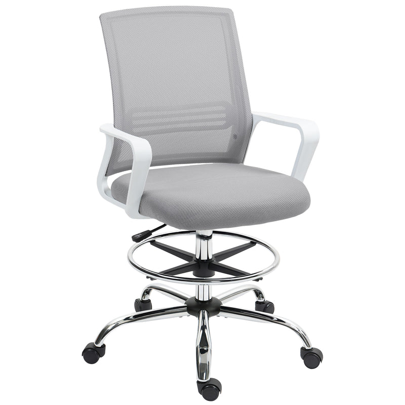 HOMCOM Draughtsman Chair, Mesh Ergonomic Drafting Chair