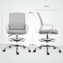 HOMCOM Draughtsman Chair, Mesh Ergonomic Drafting Chair