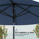 Outsunny 2.6M Garden Parasol Umbrella with Aluminium Pole, Tilt, Navy Blue