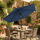 Outsunny 2.6M Garden Parasol Umbrella with Aluminium Pole, Tilt, Navy Blue