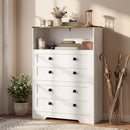 HOMCOM Narrow Shoe Cabinet, Shoe Storage Cabinet with 2 Flip Drawers, White