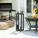 Outsunny 5 PCS Fireplace Companion Set, Metal Fireplace Accessories, Black