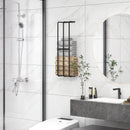 HOMCOM Metal Towel Rack Wall Mounted, 3 Bar Towel Rail For Bathroom, Black