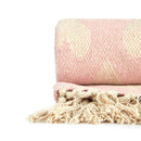 Heart - Recycled Cotton Throw With Heart Design in Blush Pink (50" x 60")