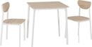 RILEY SMALL DINING SET - WHITE/LIGHT OAK EFFECT VENEER