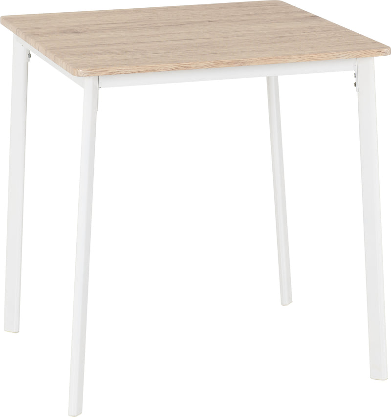 RILEY SMALL DINING SET - WHITE/LIGHT OAK EFFECT VENEER