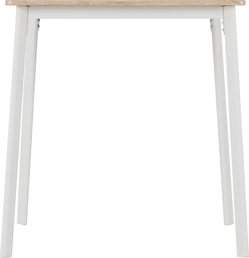 RILEY SMALL DINING SET - WHITE/LIGHT OAK EFFECT VENEER