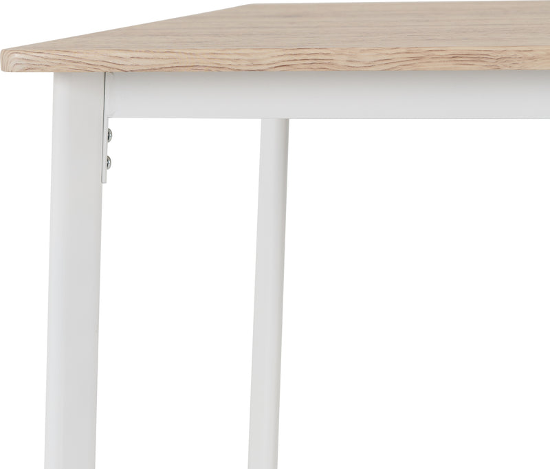 RILEY SMALL DINING SET - WHITE/LIGHT OAK EFFECT VENEER